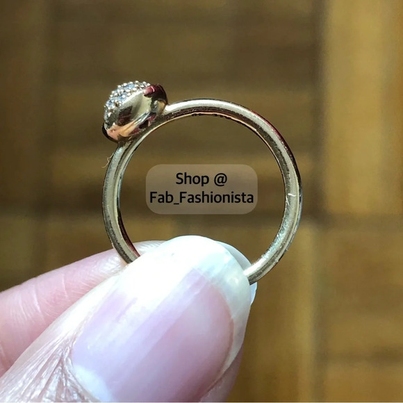 Pandora 14k yellow gold diamond statement Ring - Picture 3 of 8